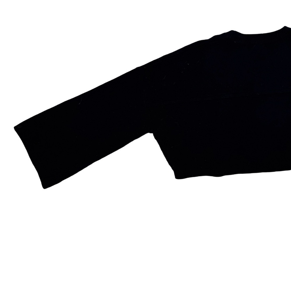 ZARA Knit Women's Designer Black Cropped Sweater Wide Kimono Sleeves Stretchy S - Picture 6 of 7